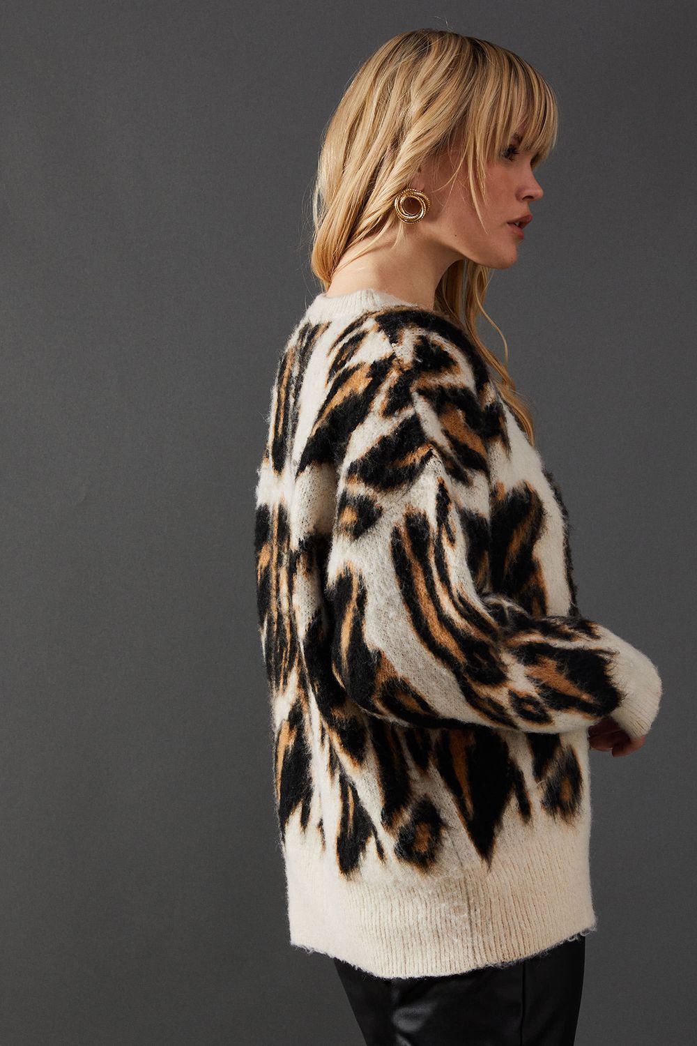 Warehouse Brushed Animal Oversized Jumper Animal image 2