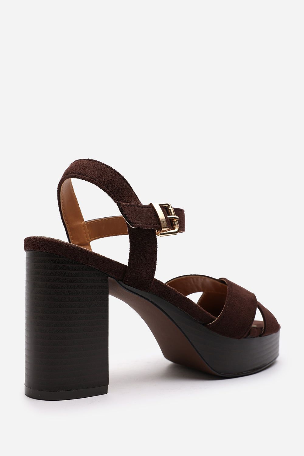 Where's That From 'Yvette' Wide Fit Suede Cross Over Platform Sandals With Buckle Strap image 6