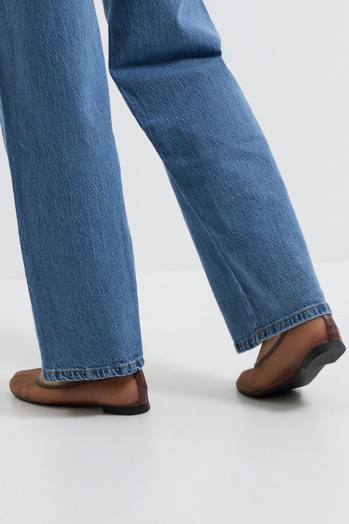 Dorothy Perkins Erica Mesh Ballerinas Chocolate image 4