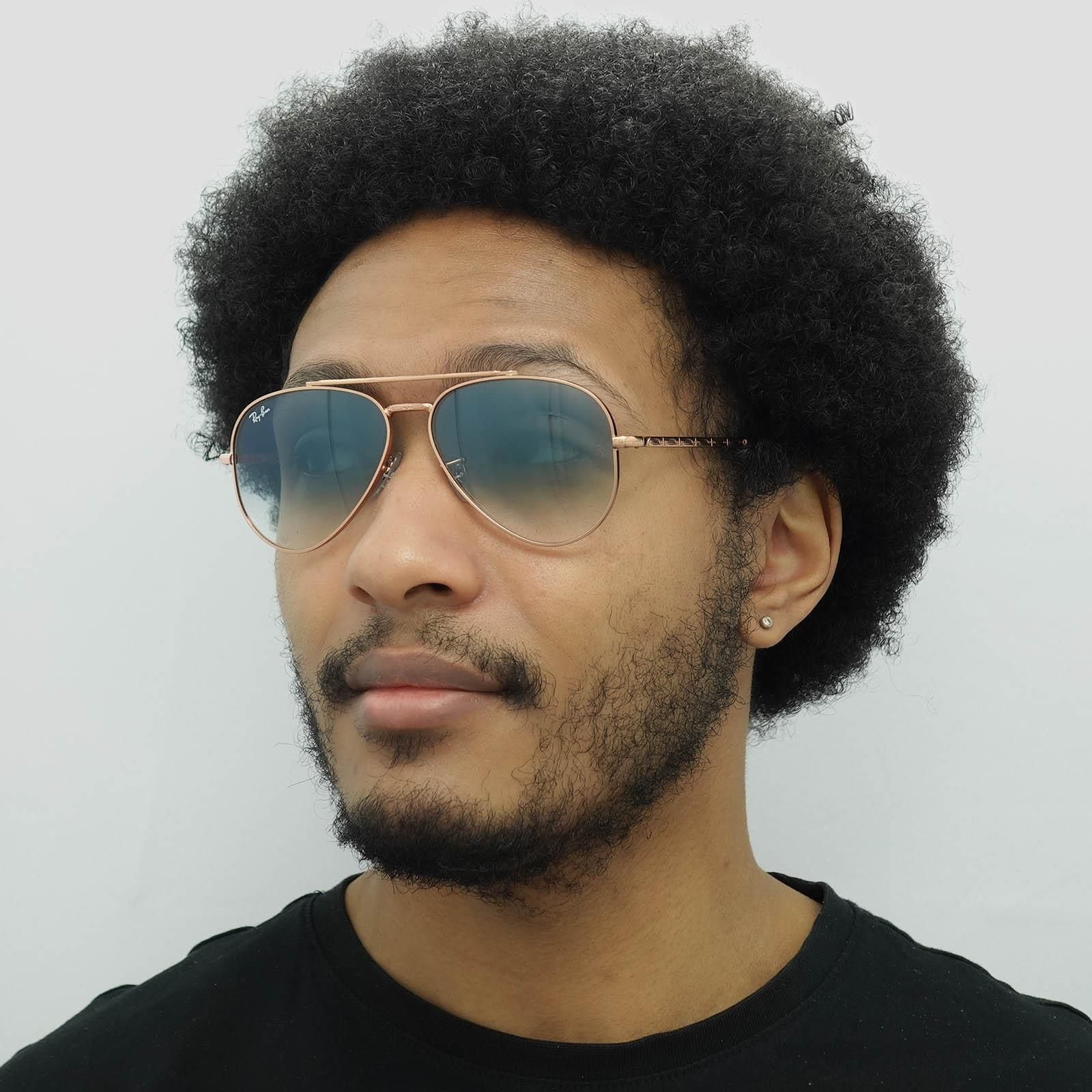 Ray-Ban Aviator Polished Rose Gold Blue Gradient RB3625 New Aviator image 8