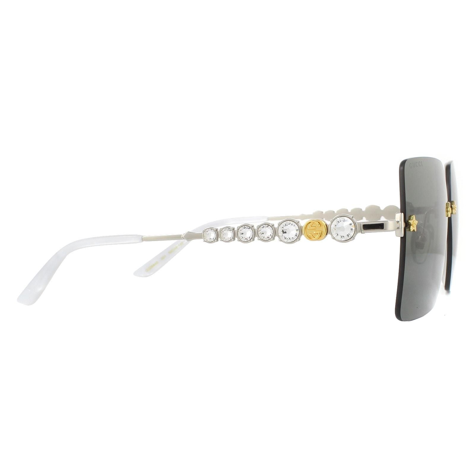 Gucci Rimless Silver Grey Sunglasses image 4