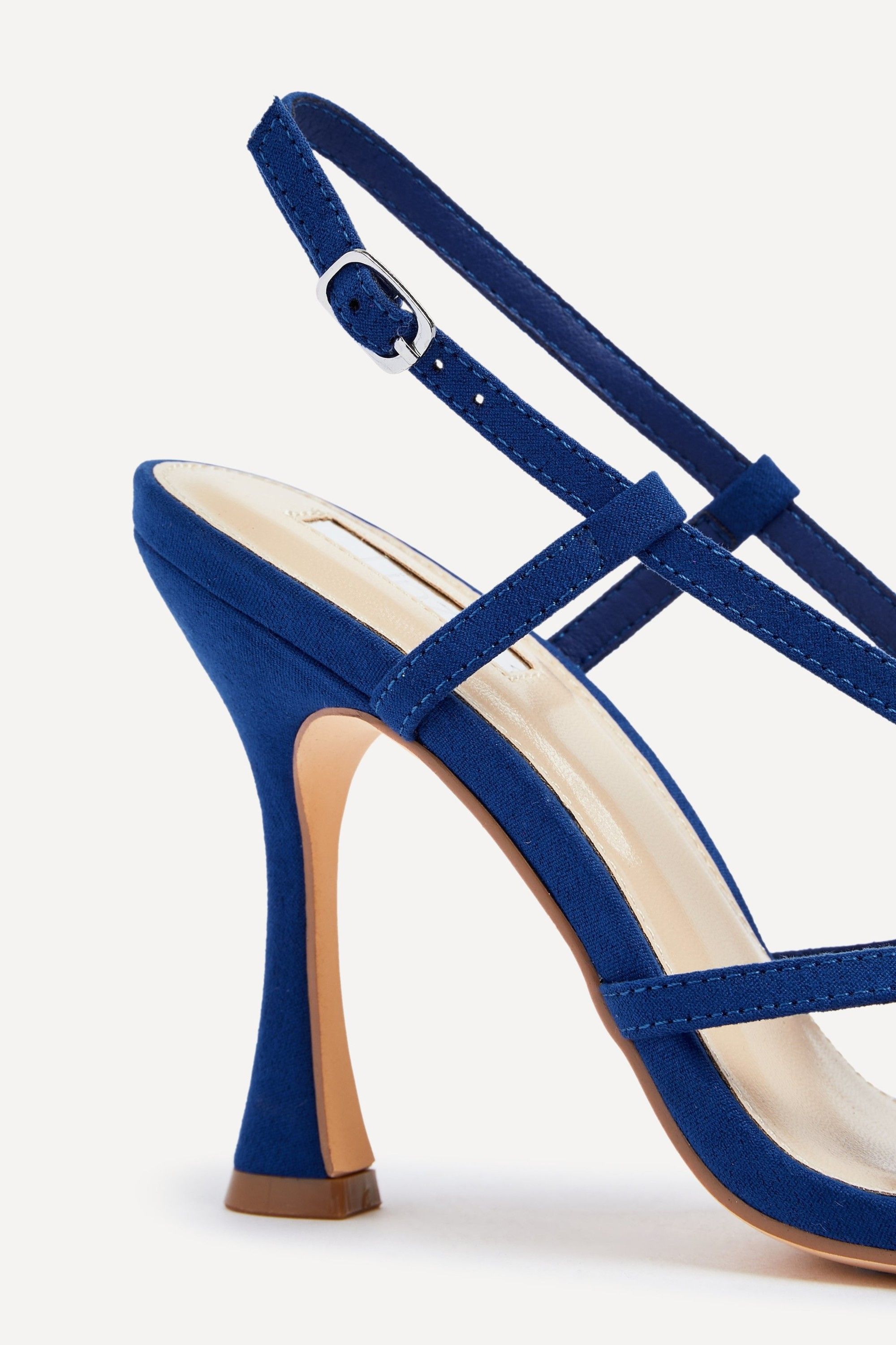 Linzi Sabrina Cobalt Blue Suede Square Toe High Heel image 4