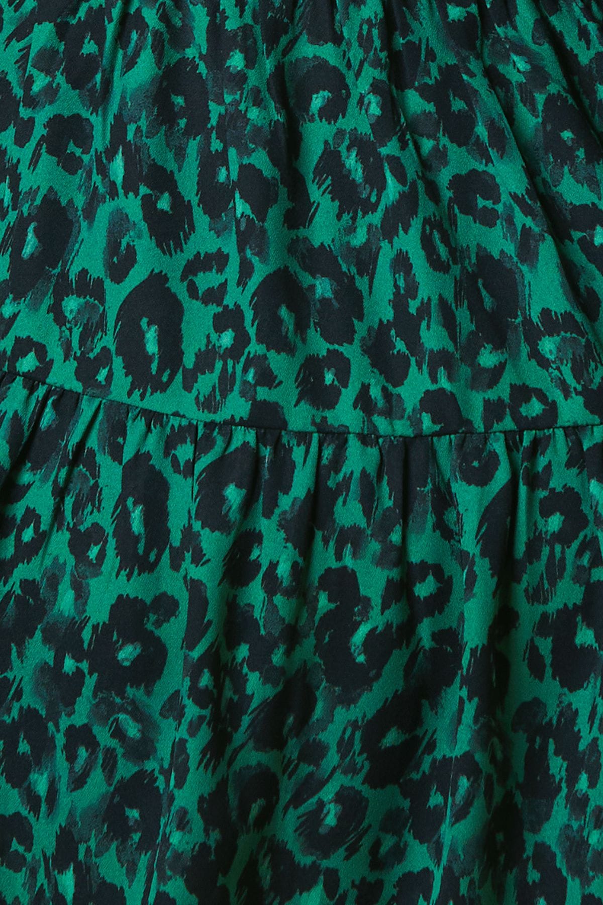 Dorothy Perkins Green Animal Tiered Hem Frill Wrap Mini Dress Green image 5