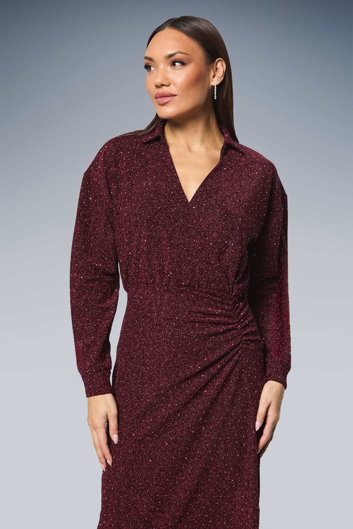 Principles Burgundy Hot Fix Jersey Shirt Dress Burgundy image 2
