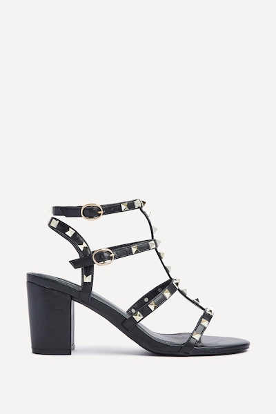Linzi Tessa Black Block Heeled Sandal