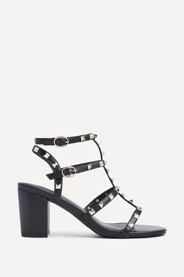 Linzi Tessa Black Block Heeled Sandal