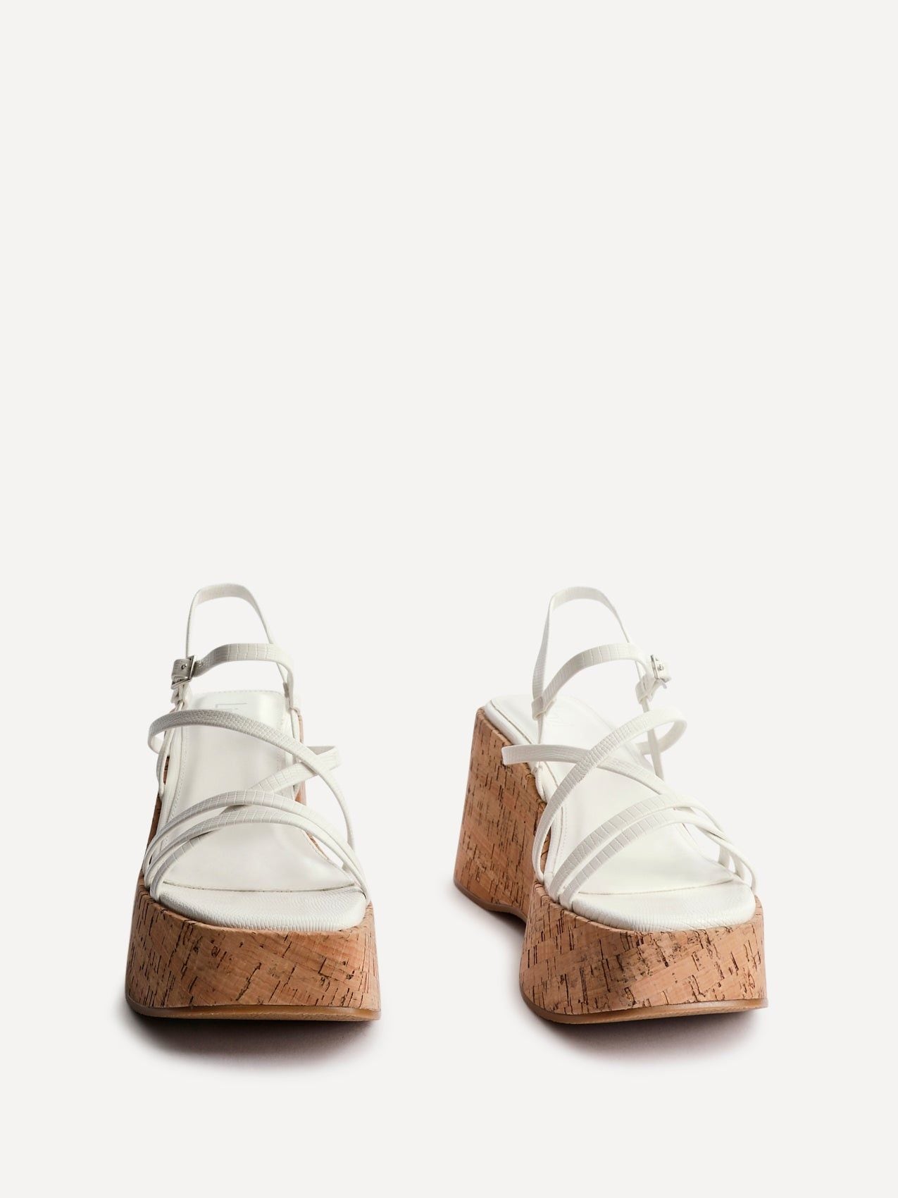 Linzi Orbit White Cork Flatform Sandals image 3
