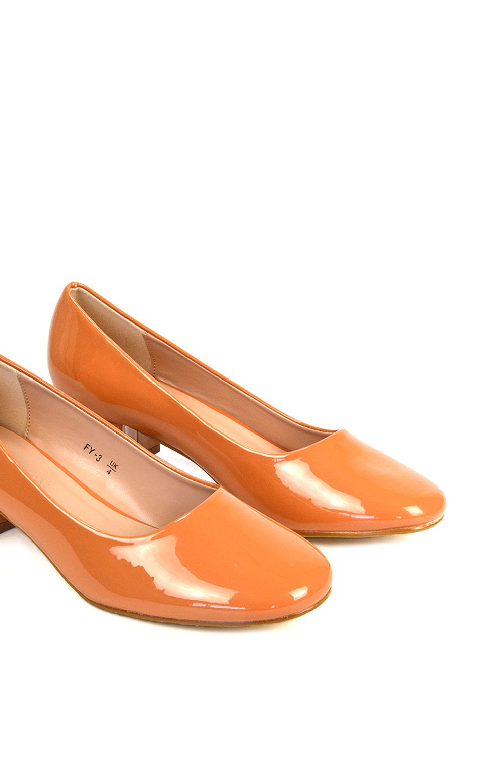 XY London 'Liberty' Low Block Heel Round Toe Slip On Court Shoes image 6