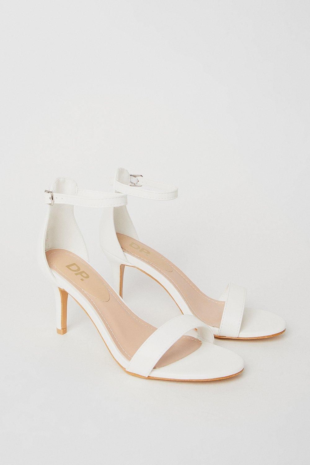 Dorothy Perkins Tasha Barely There Medium Stiletto Heel Sandals White image 3