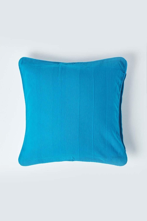 Homescapes Cotton Rajput Ribbed Cushion Cover