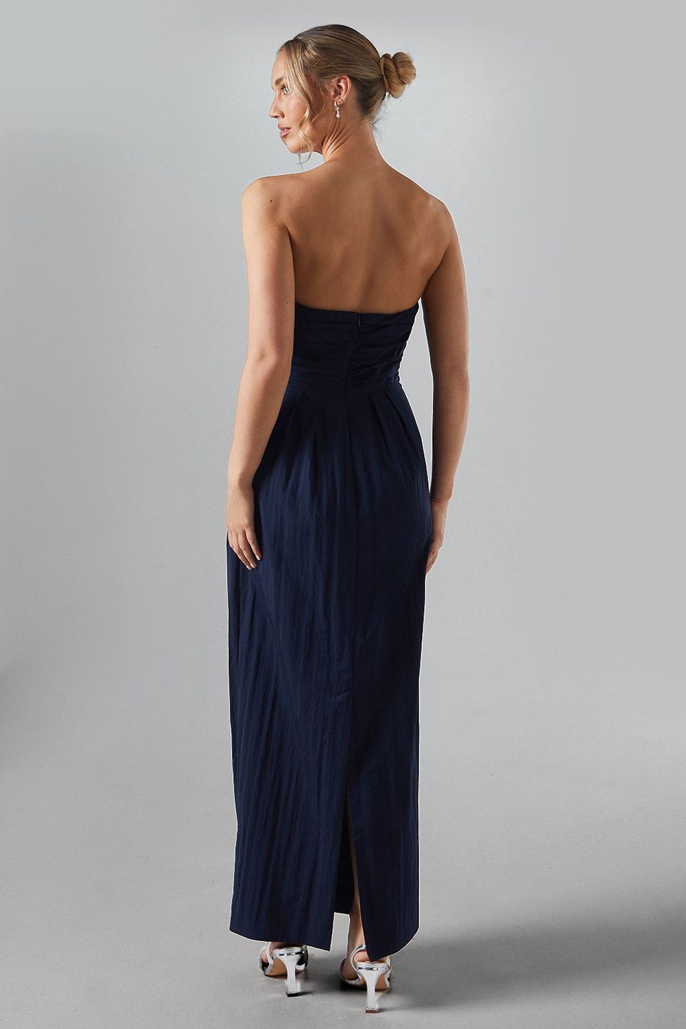Coast Bandeau Taffetta Bridesmaid Maxi Dress Navy image 3