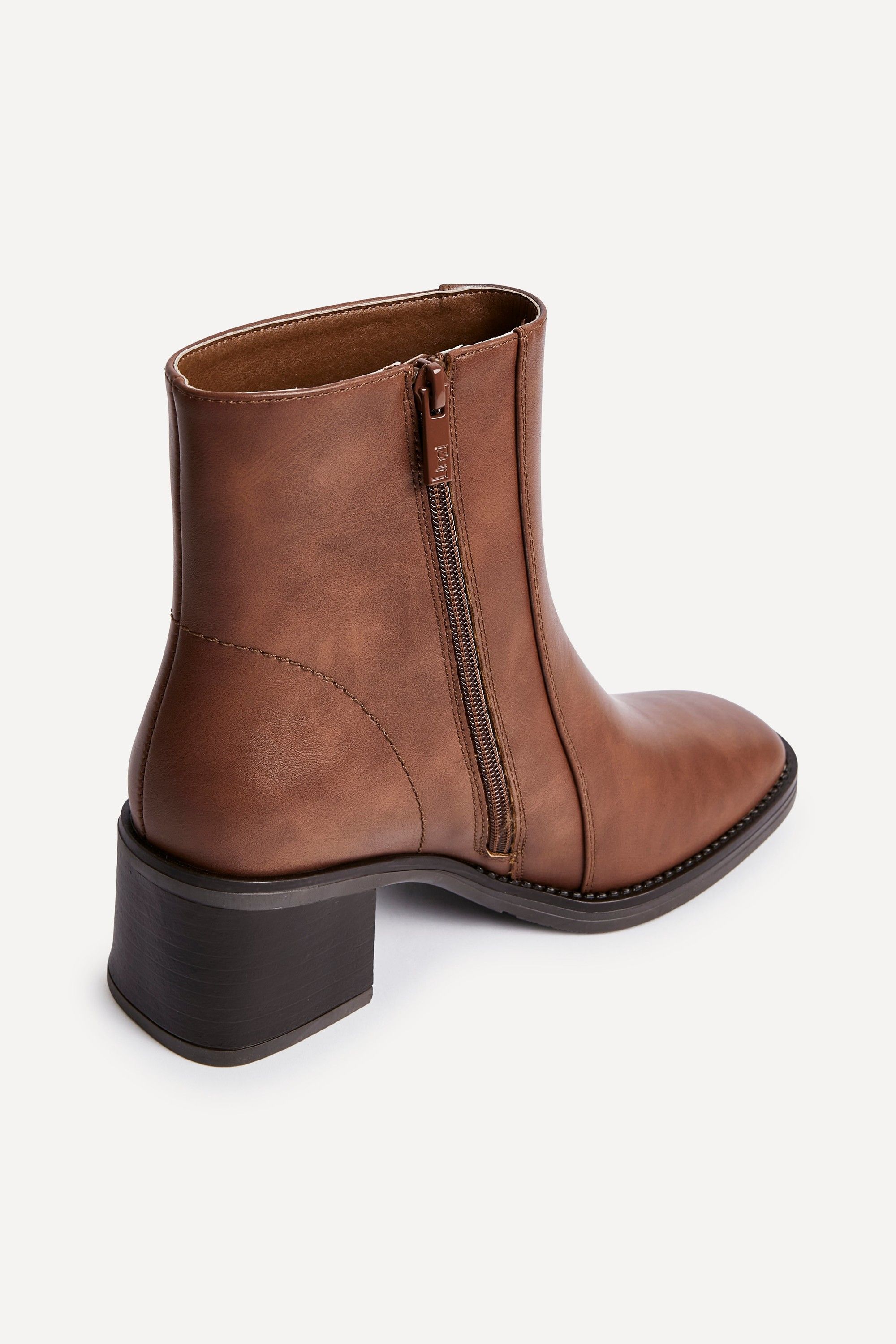 Linzi Wander Brown Faux Leather Heeled Ankle Boot image 4