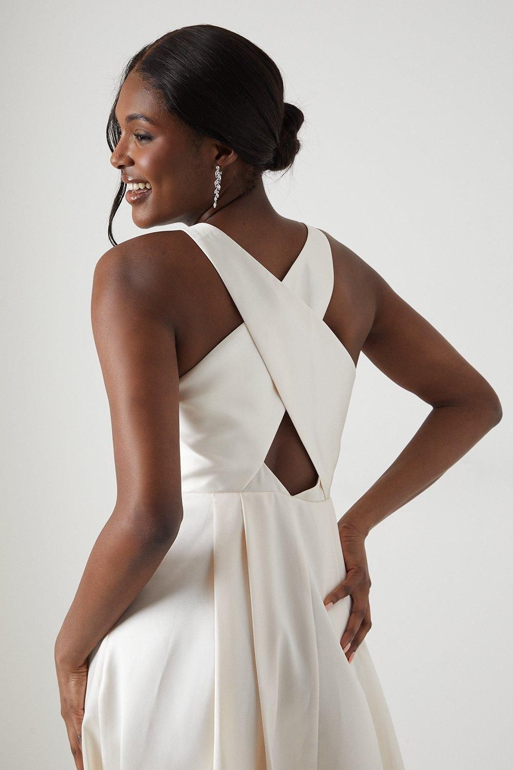 Coast Cross Back Twill Ecru Maxi Wedding Dress Ecru image 4