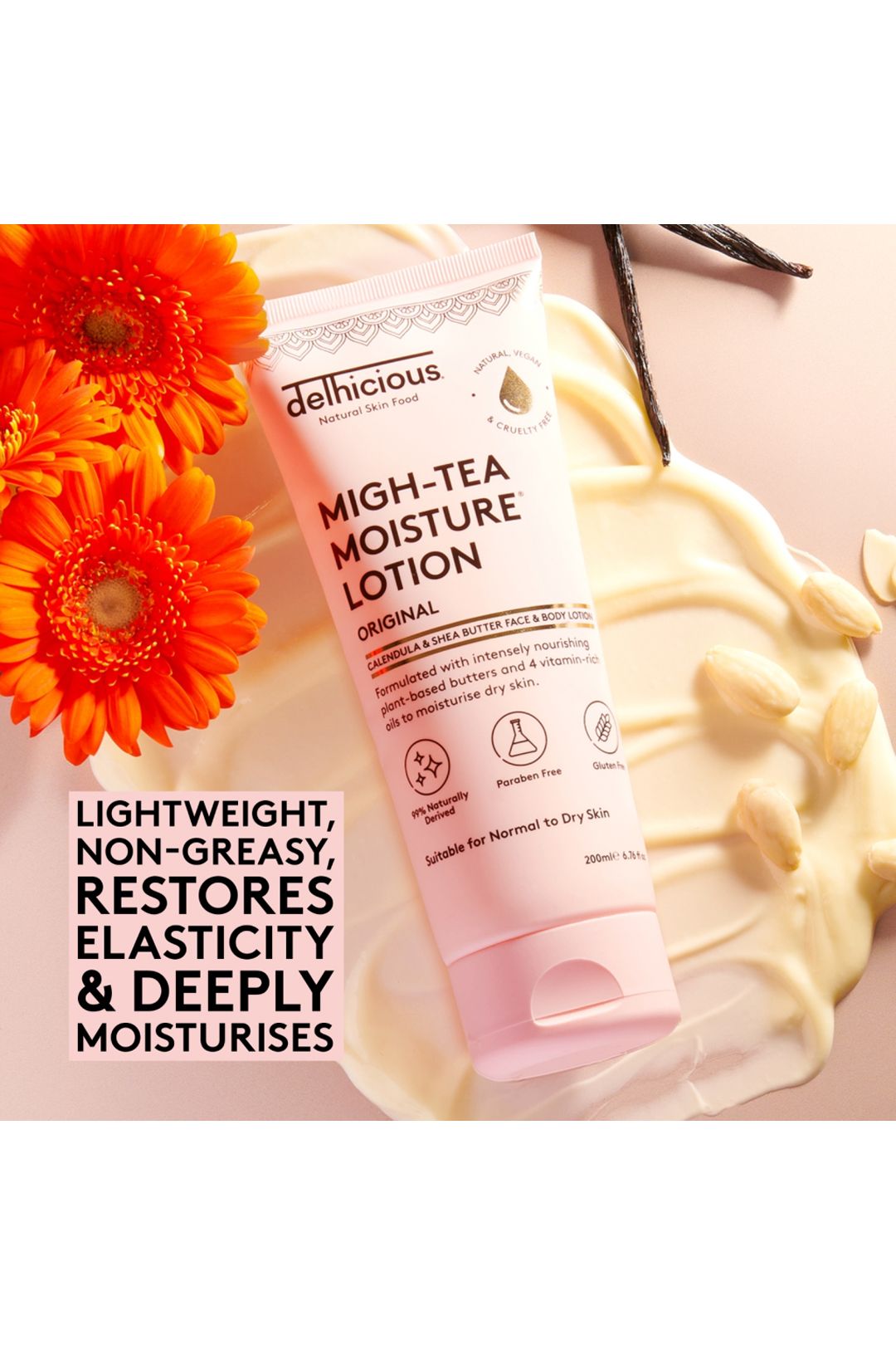 Delhicious Migh-Tea Moisture Face & Body Daily Lotion 200ml Multi image 1