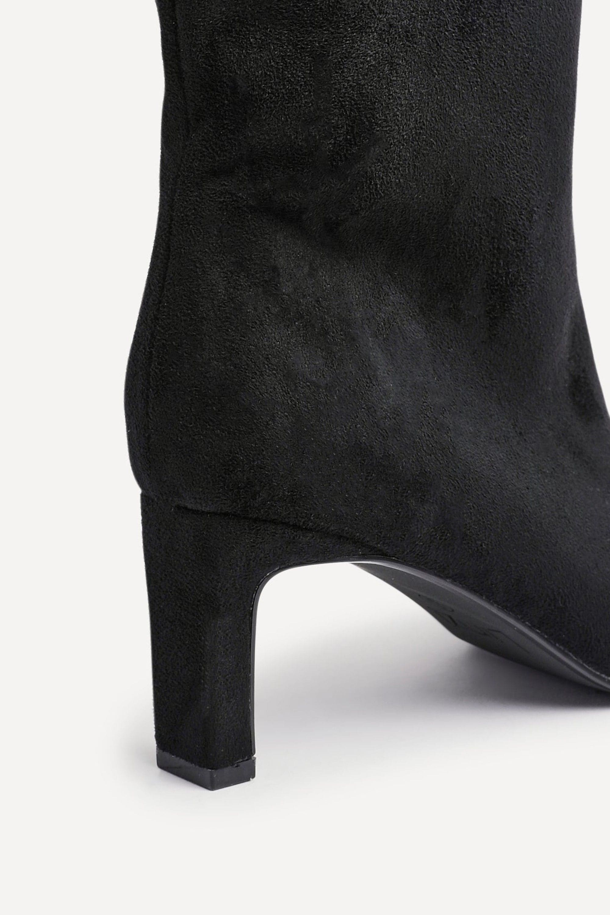 Linzi Uptown Black Faux Suede Knee High Boot image 4