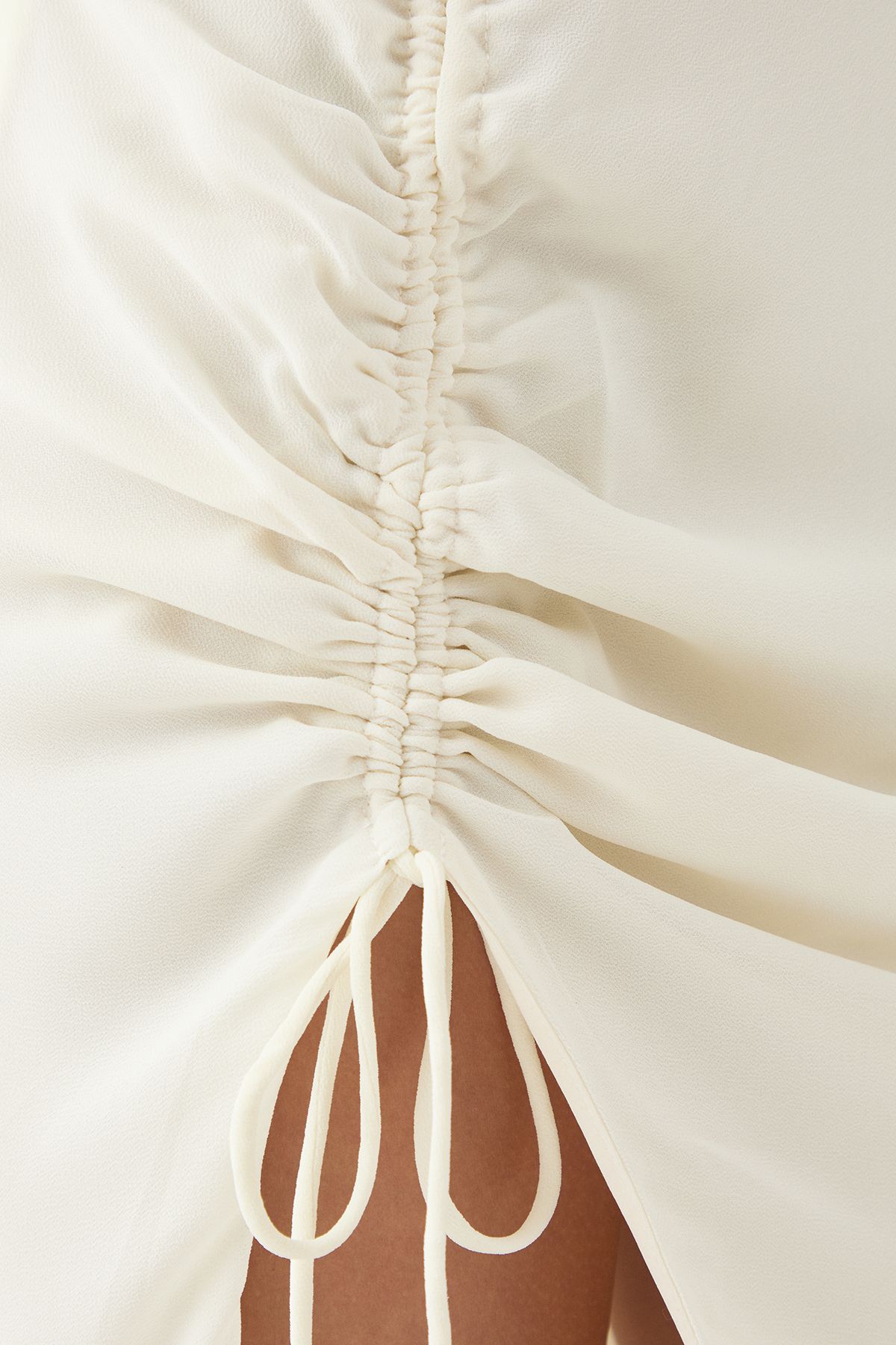 MissPap One Shoulder Ruched Detail Maxi Dress Butter image 5