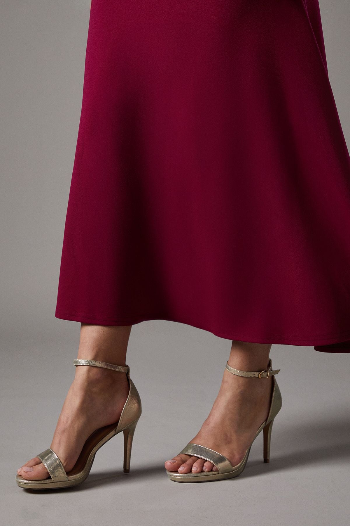 Coast Talia Satin Platform High Heel Sandals Gold image 1