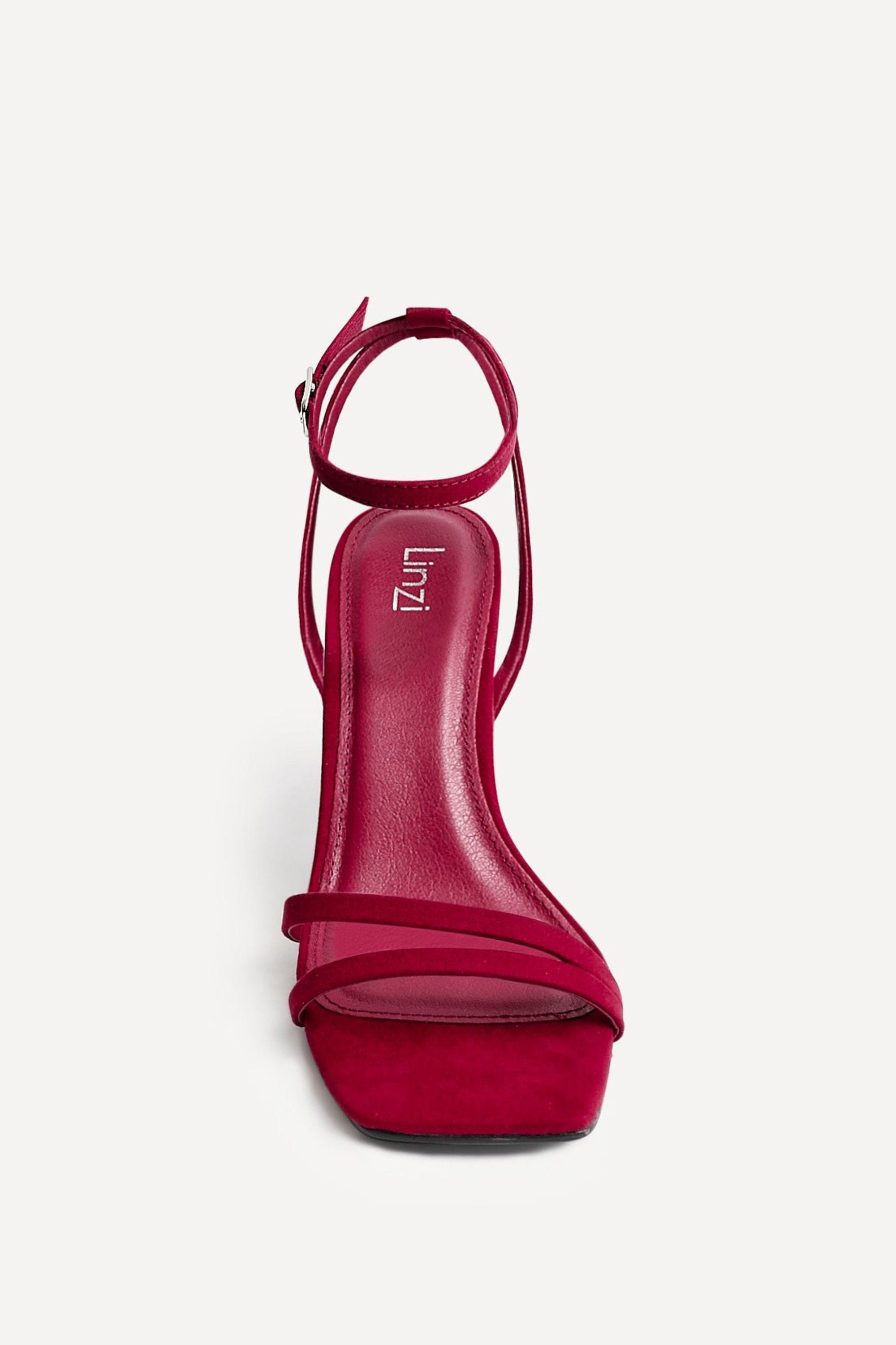 Linzi Gesture Burgundy Faux Suede Strappy High Heel image 4