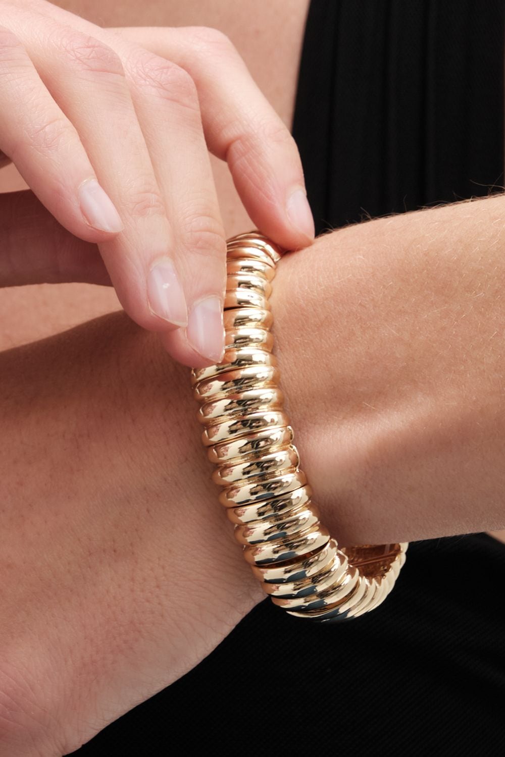 Mood Silver Polished Bubble Stretch Bracelet image 4