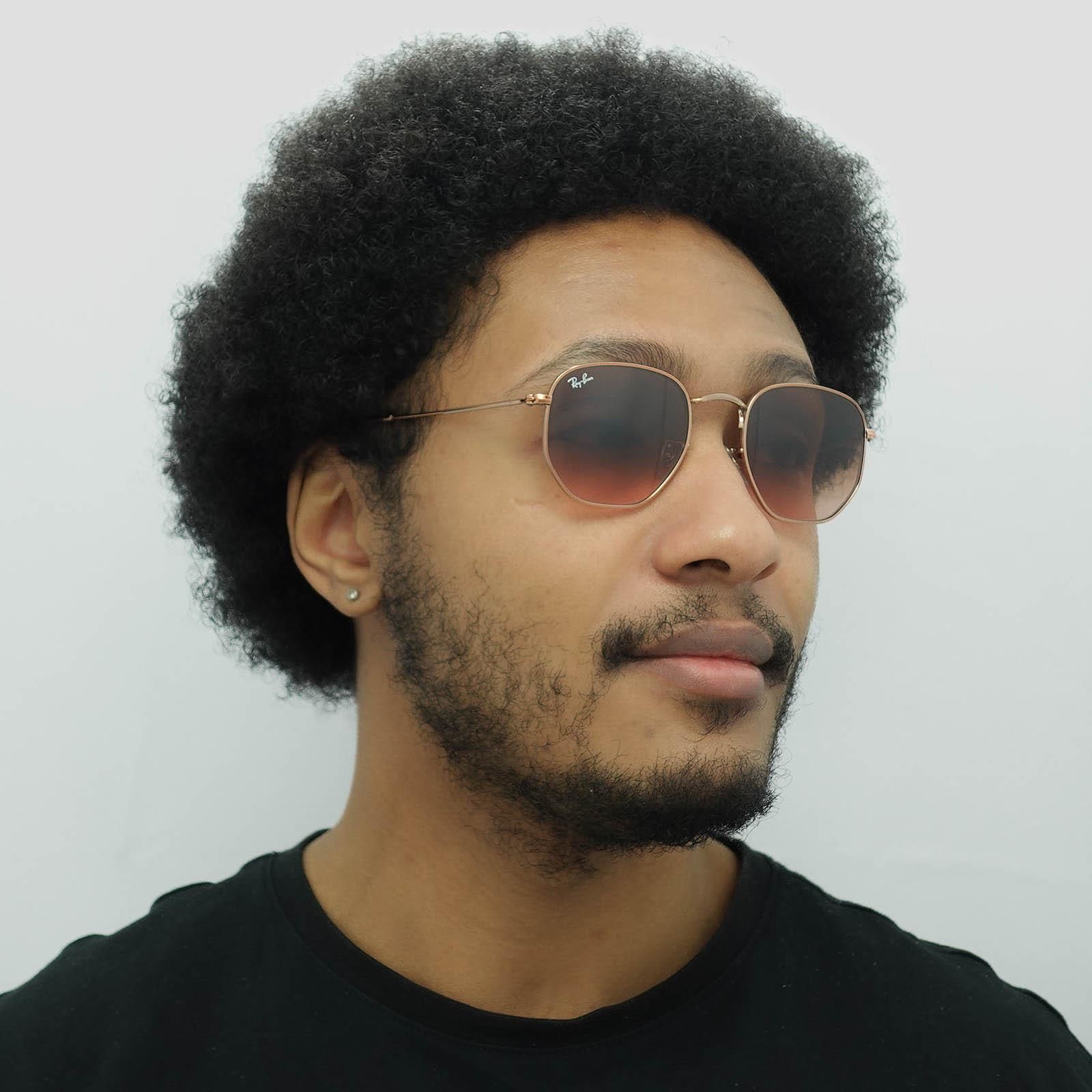 Ray-Ban Square Polished Bronze Copper Brown Gradient Hexagonal RB3548N image 7