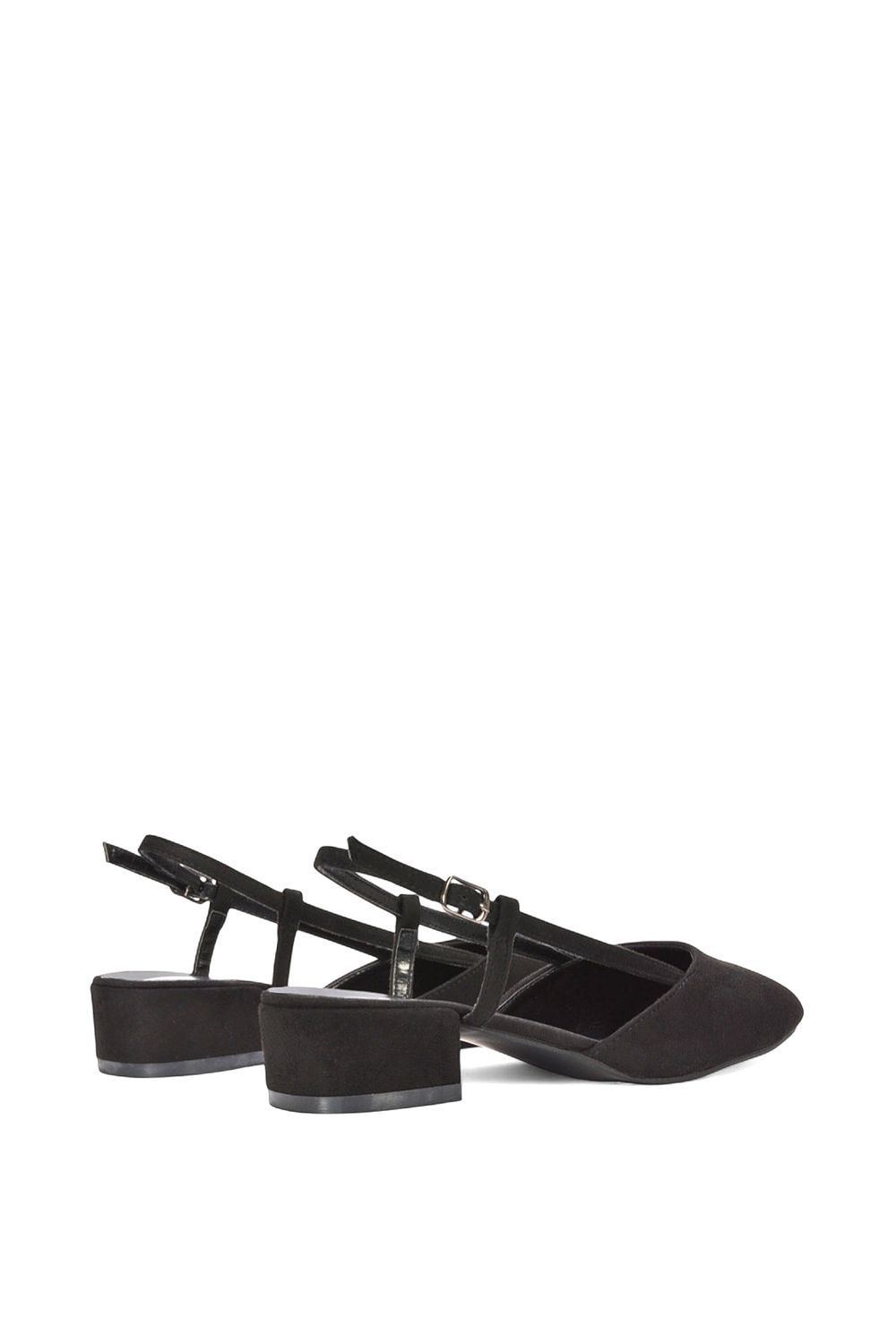 XY London 'Kira' Low Heel Court Shoes With Slingback and Buckle image 4