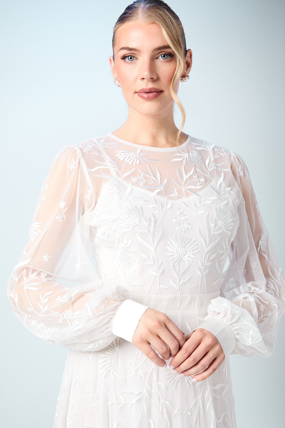 Coast Blouson Sleeve Wildflower Wedding Dress Ivory image 4