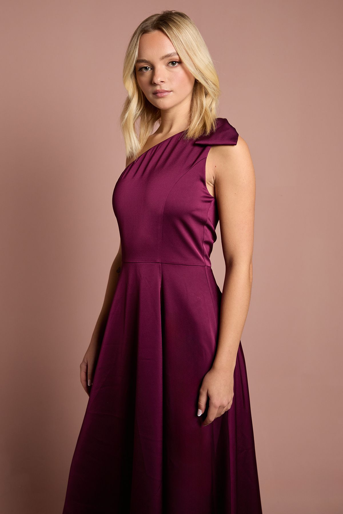 Coast Teen Coast One Shoulder Bow Bridesmaid Dress Fig image 2