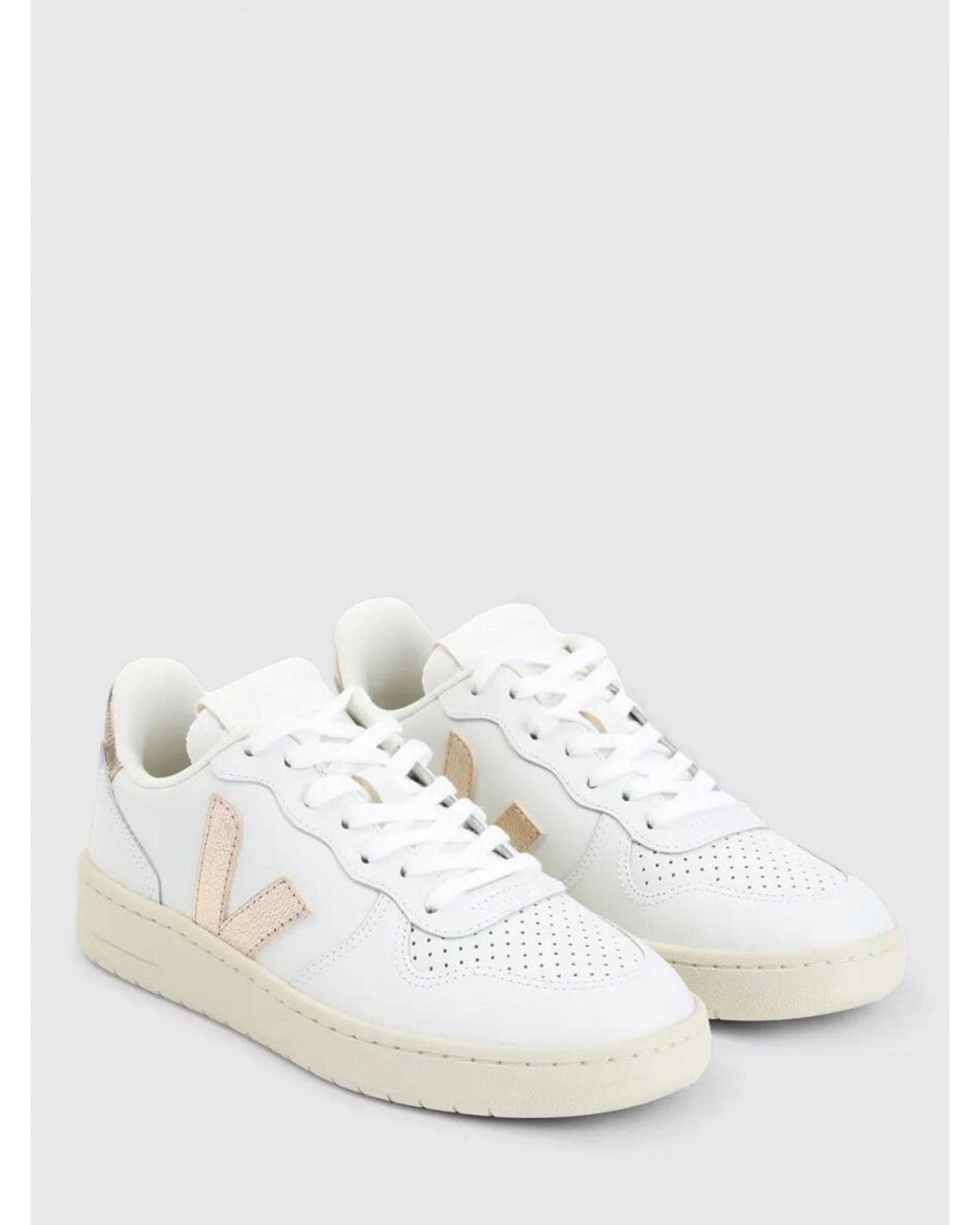 Veja V10 Extra White Rose Gold Leather Sneakers image 2