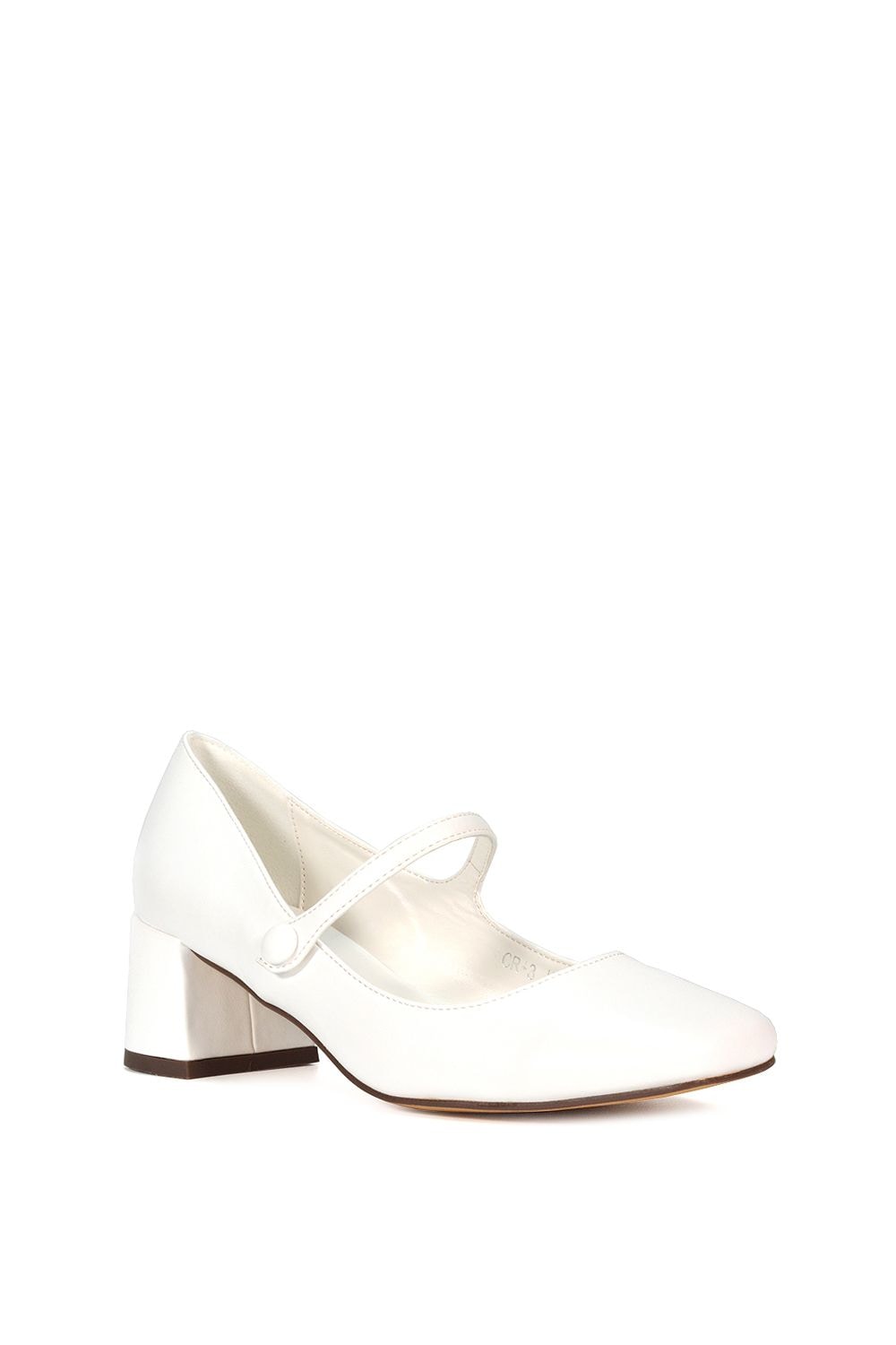 XY London 'Leneka' Low Block Heel Slip On Court Shoes With Front Strap image 3