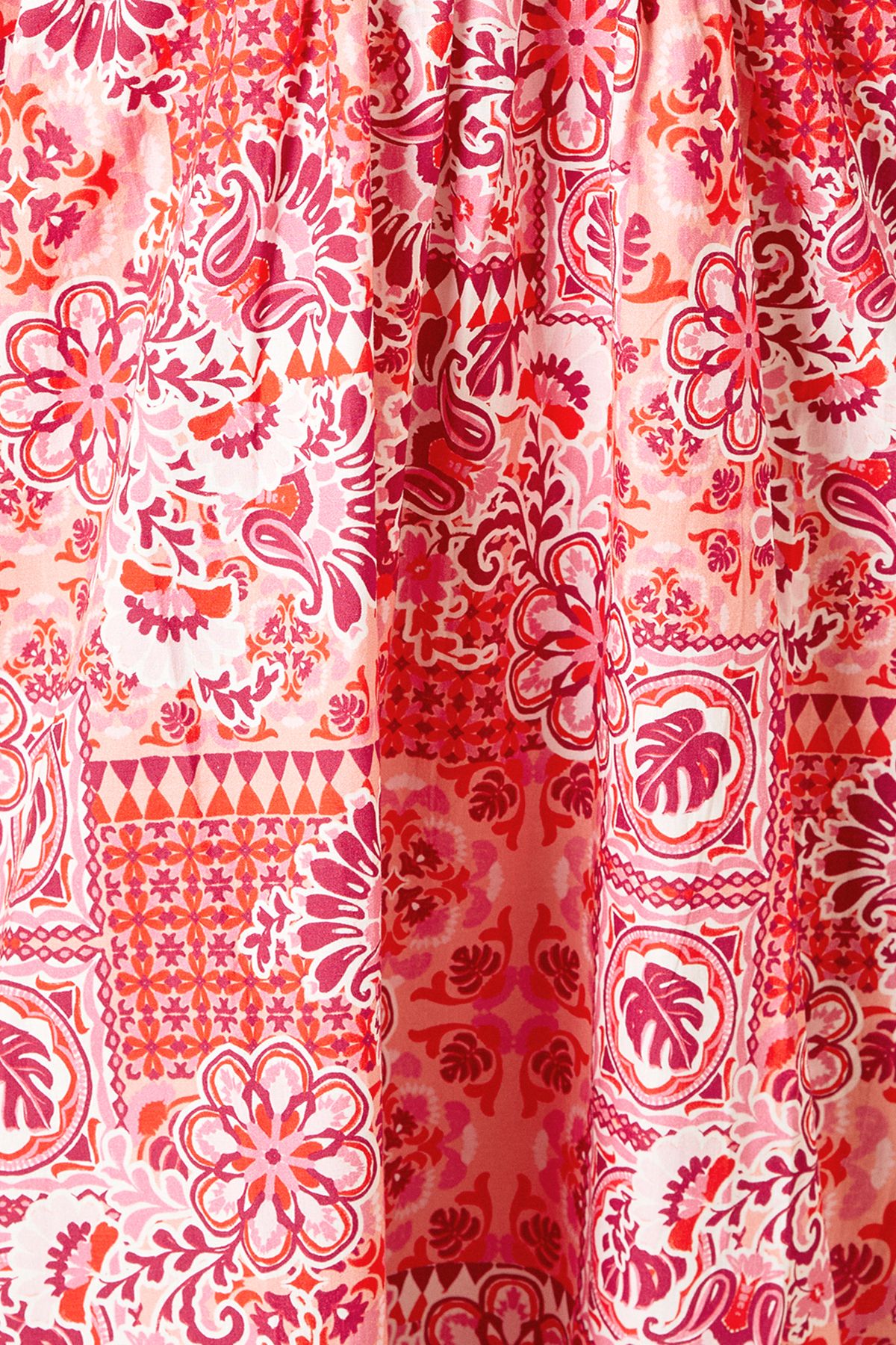 Dorothy Perkins Red Geo Poplin Twist Front Midi Dress Red image 4