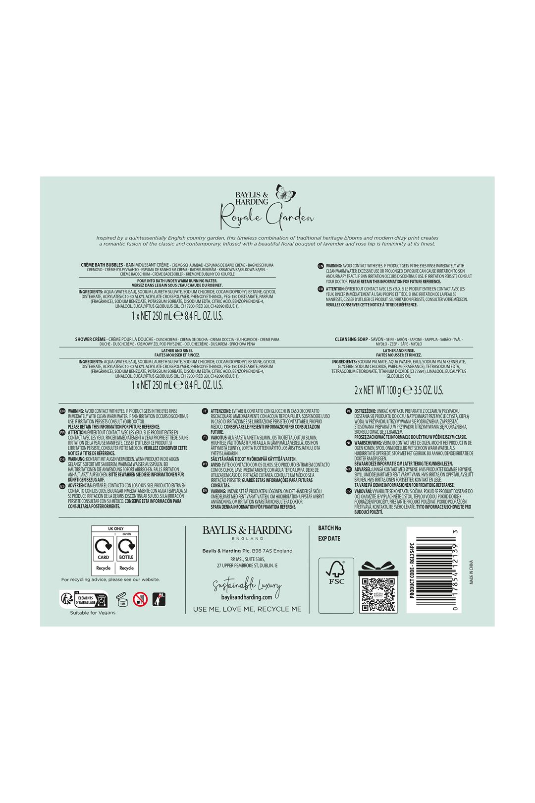 Baylis & Harding Royale Garden Indulgent Bathing Gift Set Multi image 8