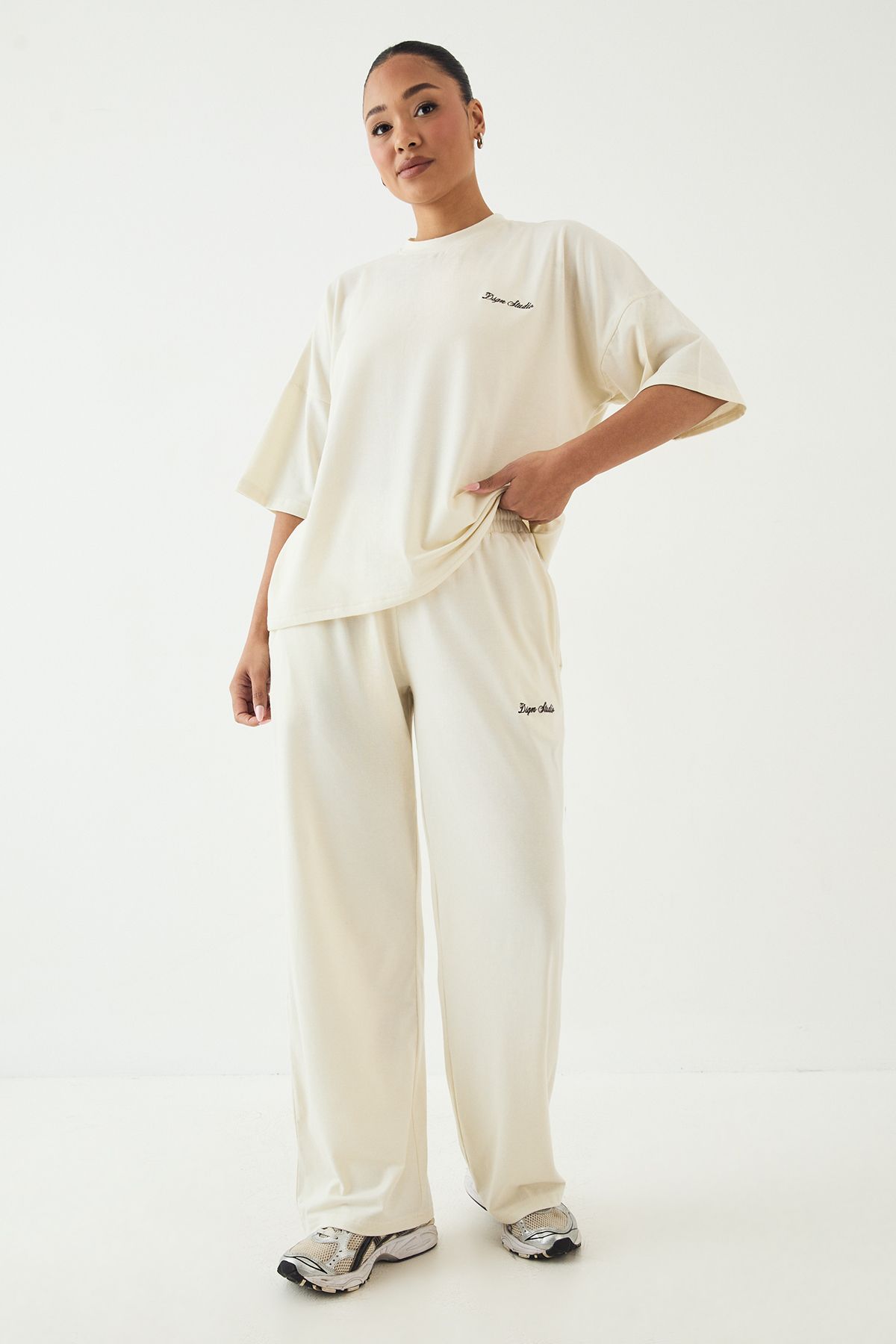DSGN Studio DSGN Studio Lounge Supersoft Wide Leg Trouser Cream