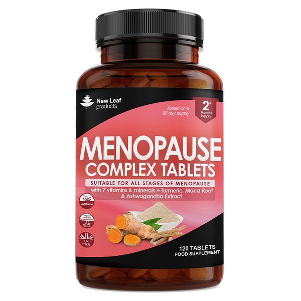 New leaf health Menopause Supplements for Women Enriched with Turmeric, Ashwagandha & Maca Extract 120 Tablets