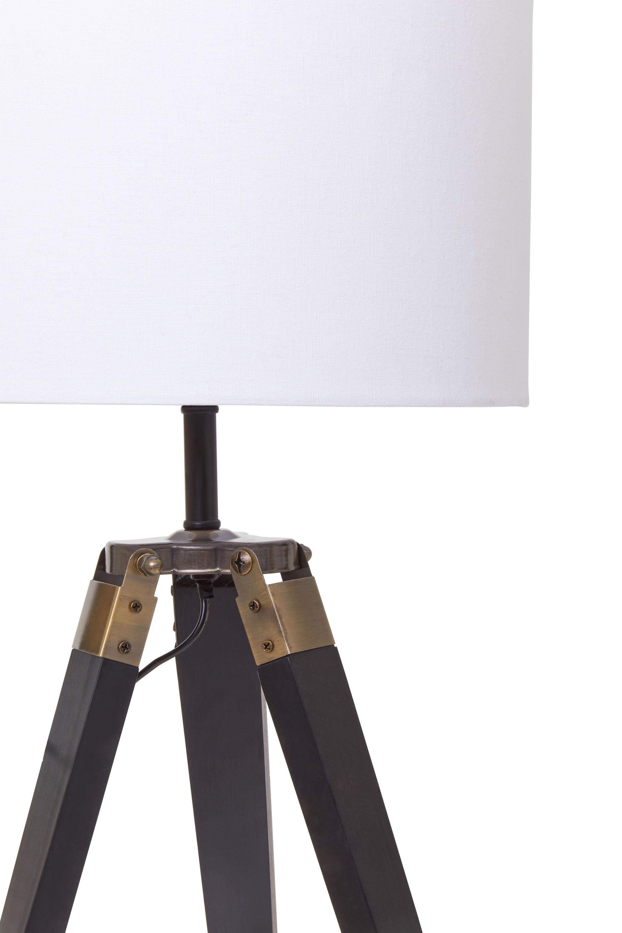Orsina Tripod Table Lamp With Black Base, Modern White Linen Shade Table Lamp, Adjustable Height Contemporary Lamp image 6