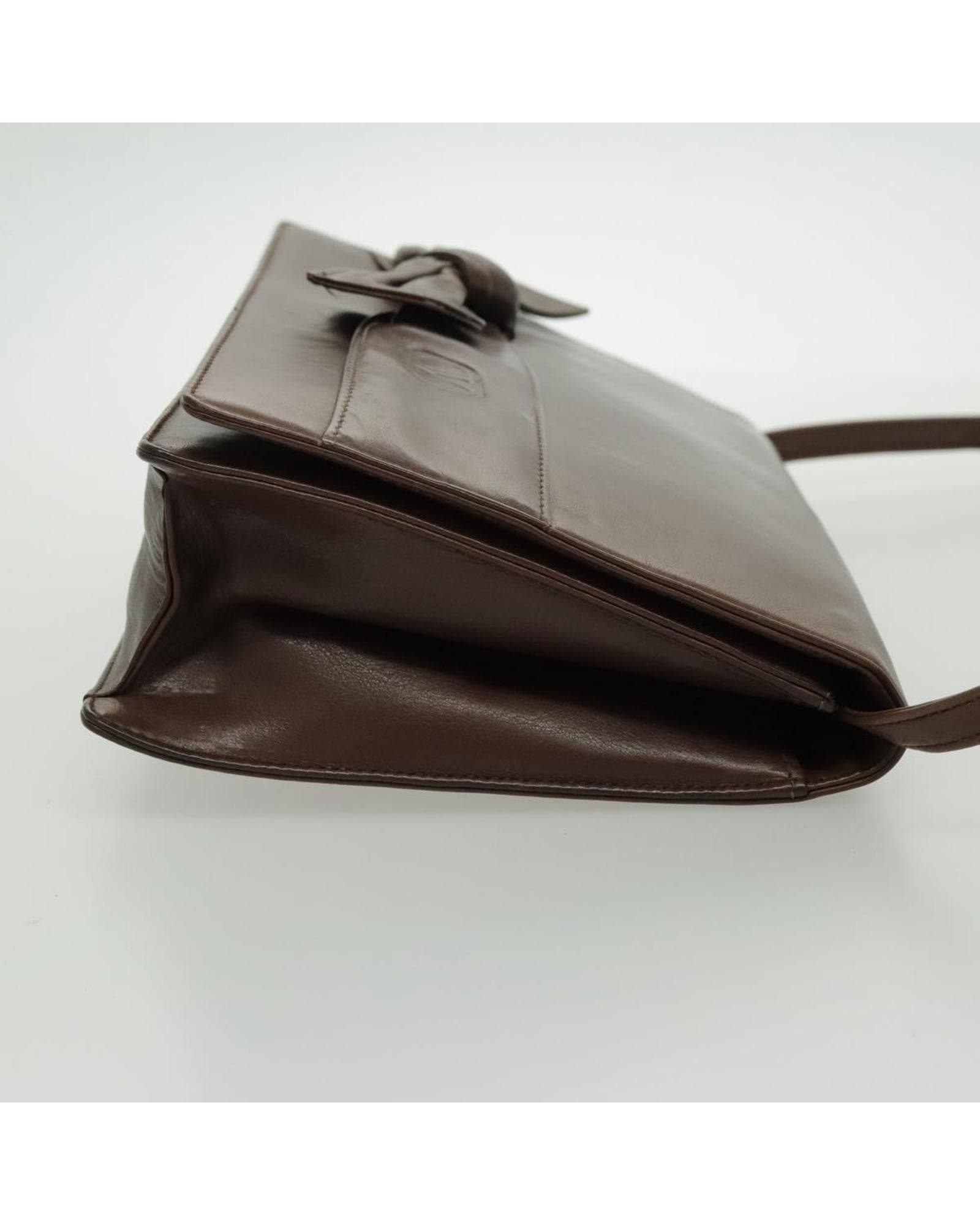 Valentino Preloved Leather Bow Detail Shoulder Bag Wo - Brown image 5