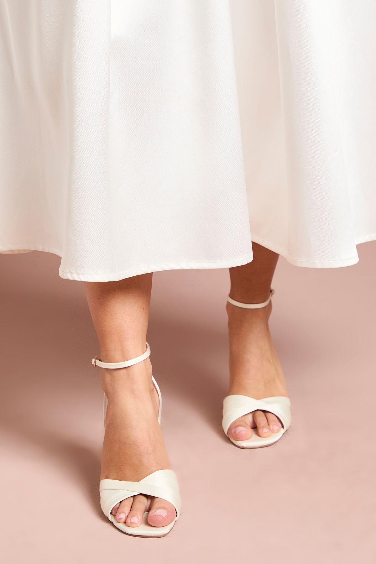 Coast Bridal Bree Satin Cross Over High Stiletto Heel Sandals White image 2