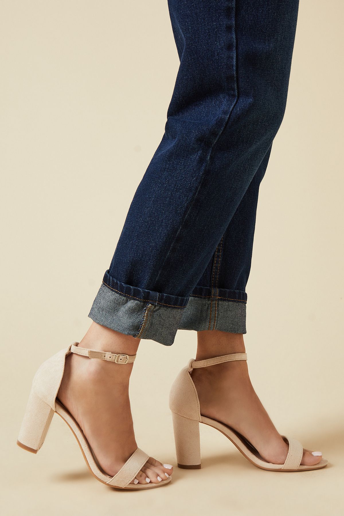 Dorothy Perkins Spark High Block Heel Sandals Beige image 2