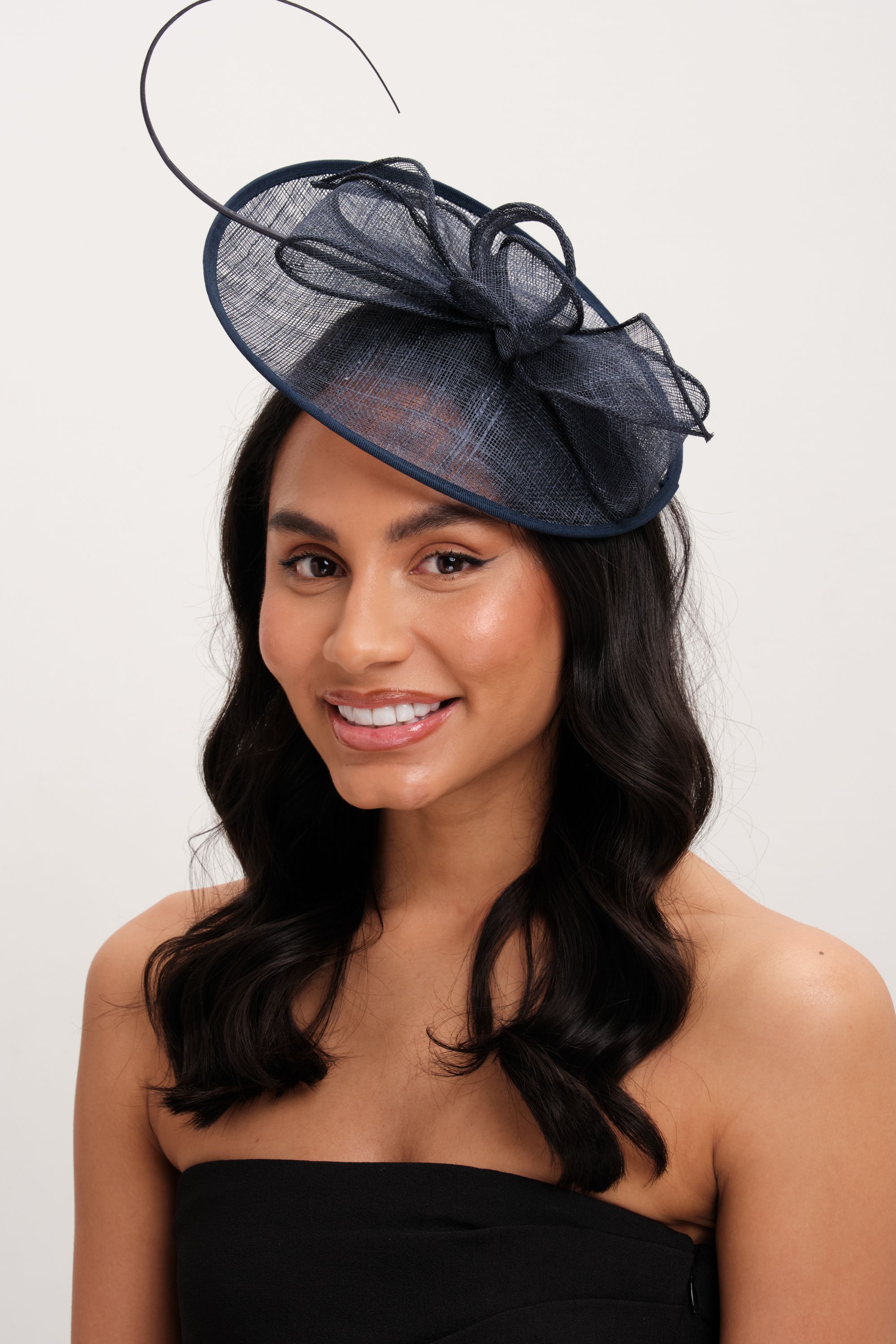 Jon Richard Navy Woven Bow Fascinator image 4
