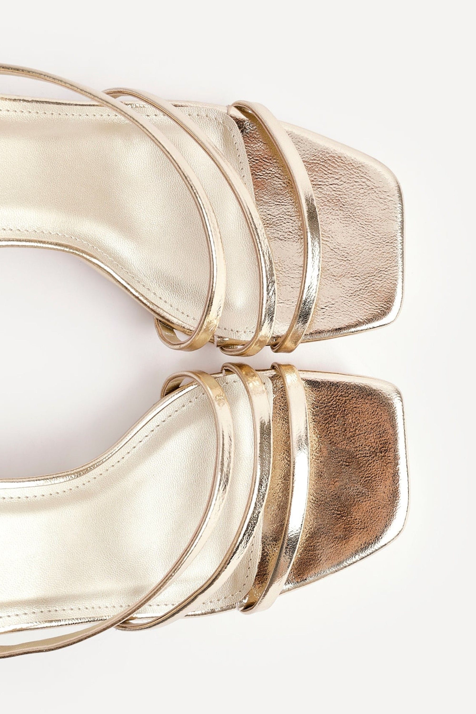 Linzi Reflect Gold Faux Leather Strappy Heels image 5