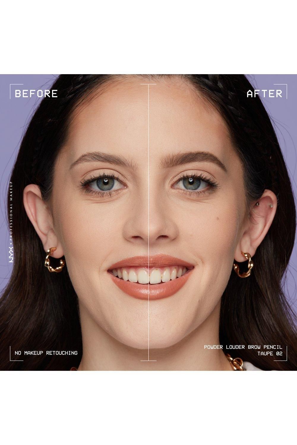 NYX Professional Makeup Powder Louder Brow Pencil 12HR Wear Buildable Micro-Fibres Taupe image 3