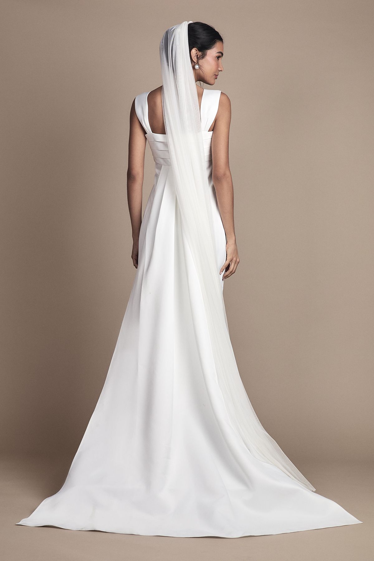 Coast Satin and Ponte Column Wedding Dress Ivory image 3