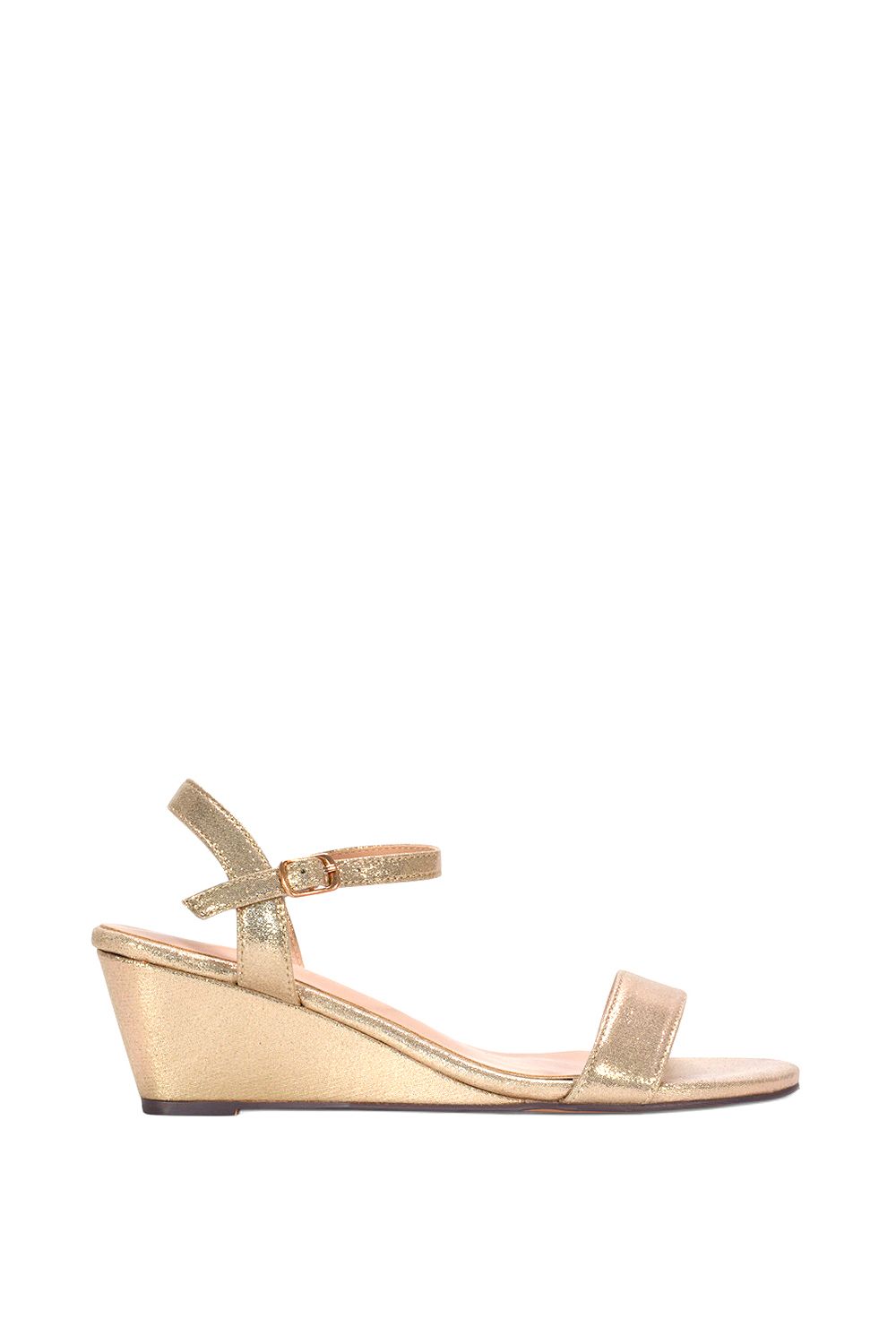XY London 'Alissa' Open Toe Wedge Heel Sandals With Ankle Strap image 1
