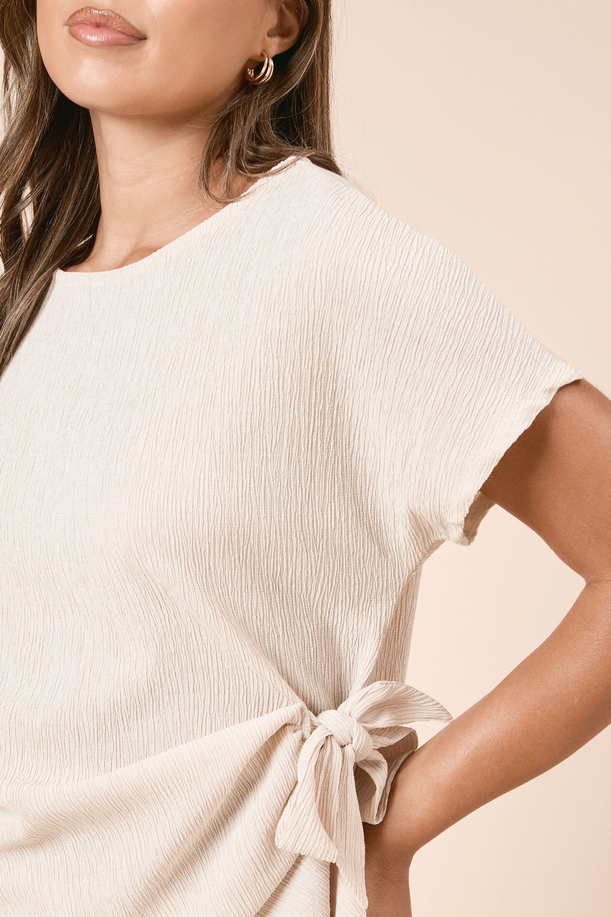 Dorothy Perkins Knot Tie Side Jersey T Shirt Stone image 5