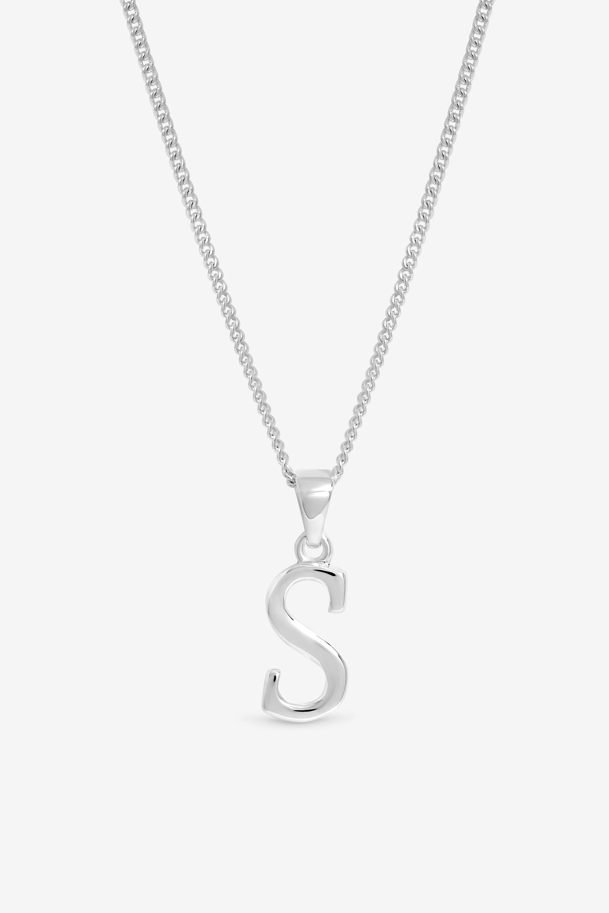 Simply Silver Sterling Silver 925 Initial Pendant - S image 1