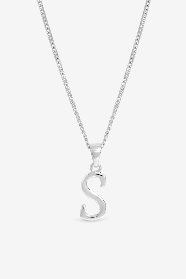 Simply Silver Sterling Silver 925 Initial Pendant - S