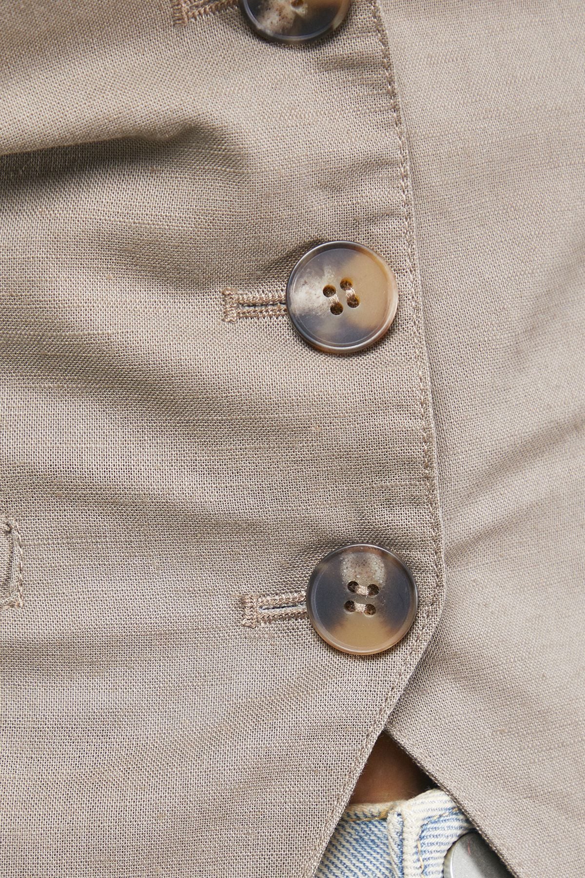 Warehouse Linen Halterneck Waistcoat Co Ord Sand image 5