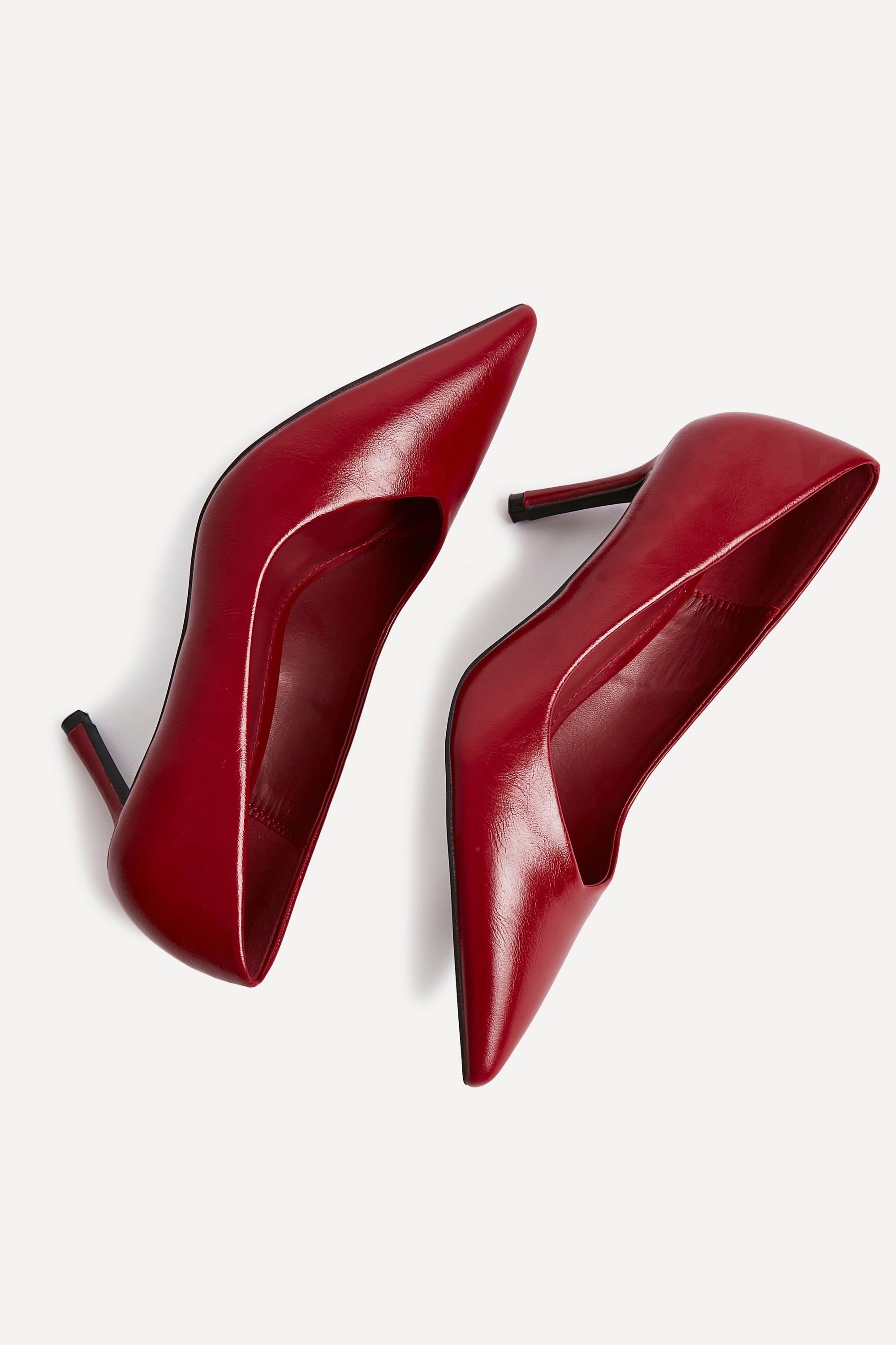 Linzi Classic Red Faux Leather Court Heels image 5