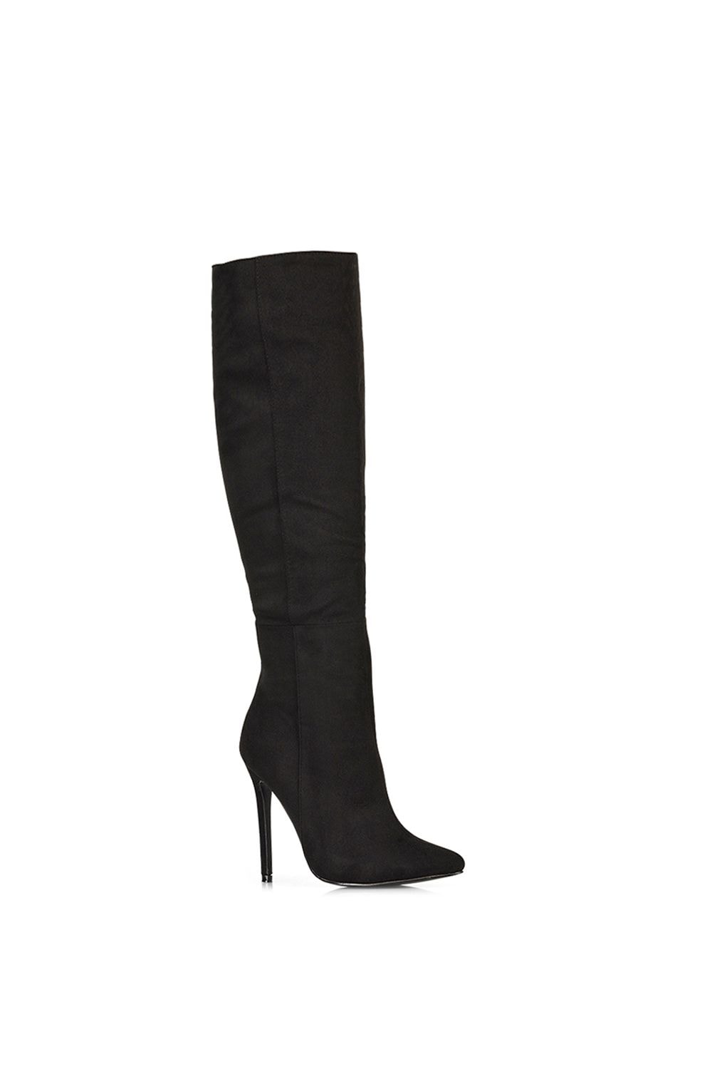 XY London 'Nora' Pointed Toe Zip Up Knee High Stiletto Heel Long Boots image 2