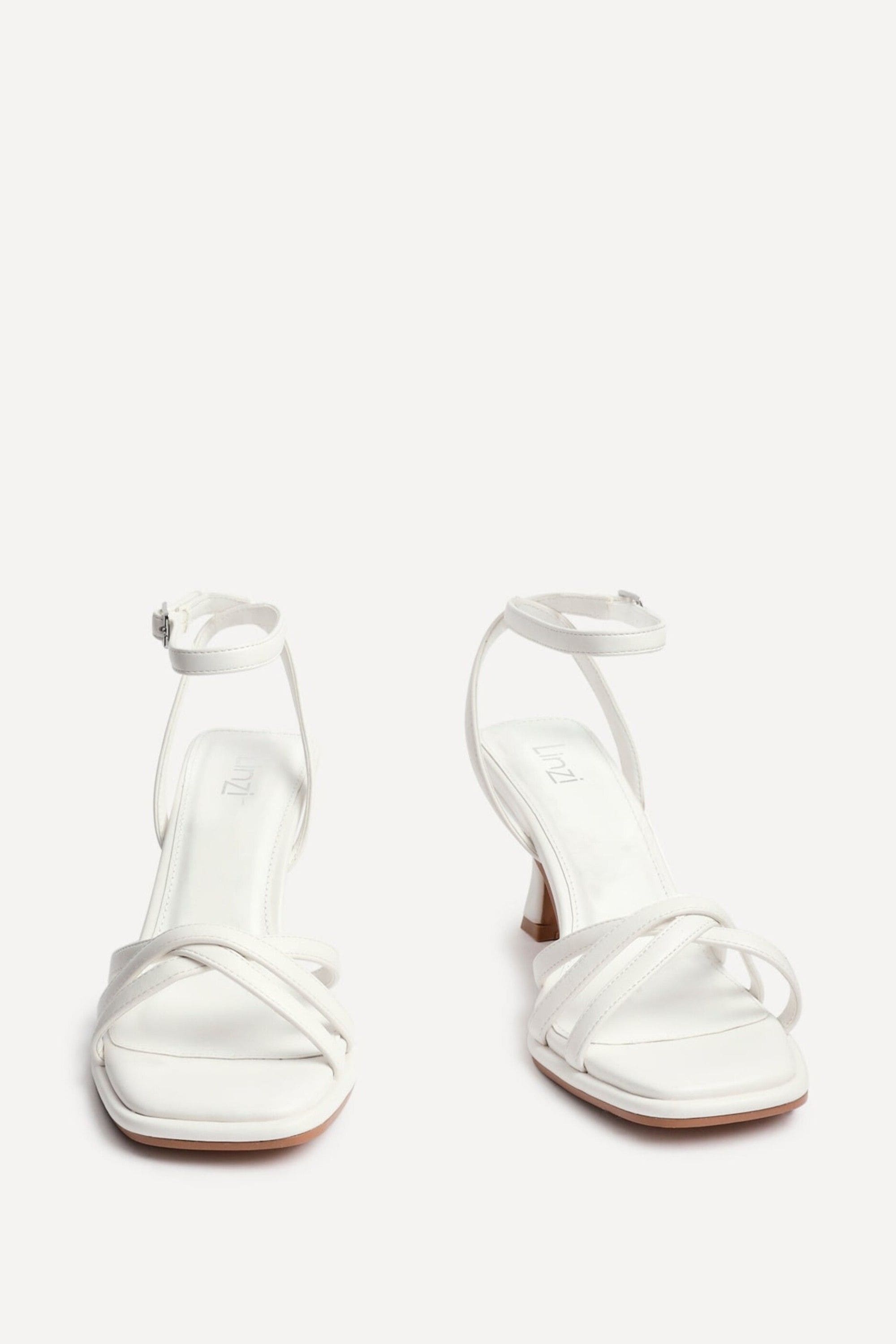 Linzi Faro White Faux Leather Strappy Heeled Sandals image 3