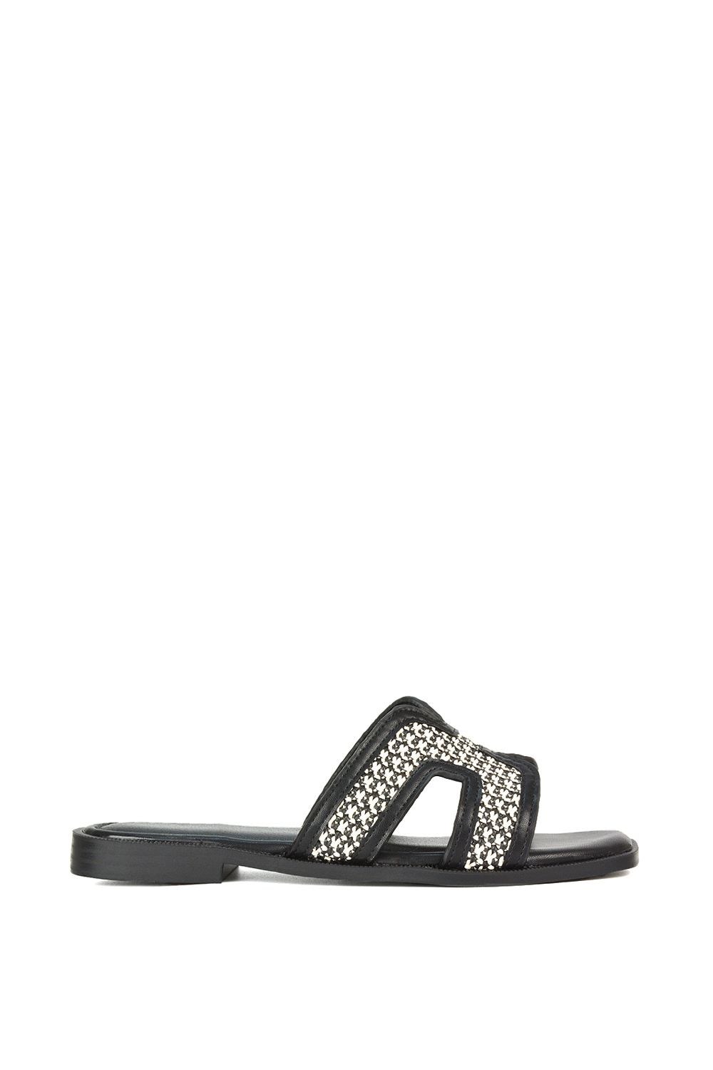 XY London 'Lola' Cut Out Strap Flat Slip On Slider Sandals
